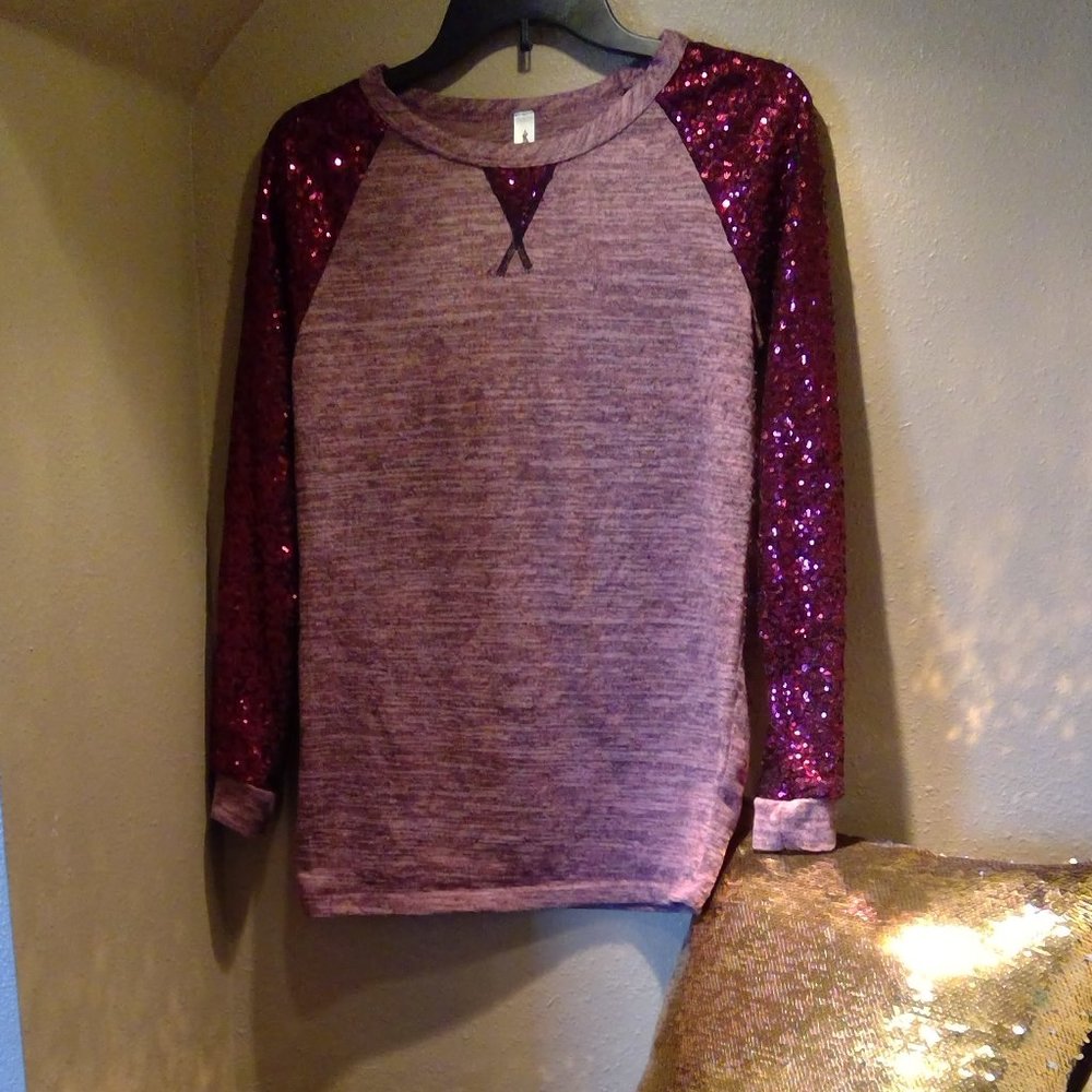 sequin long sleeve shirt